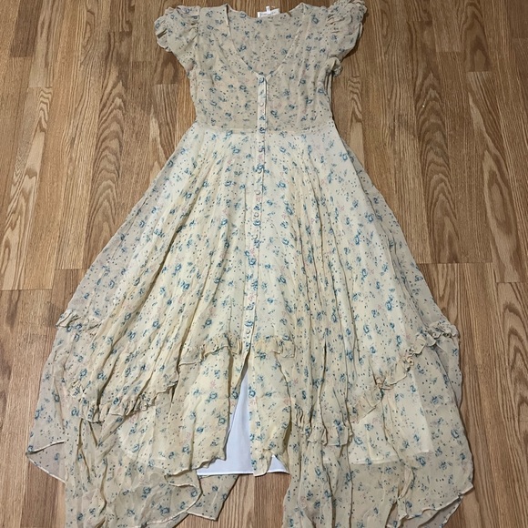 LOVESHACKFANCY Andie Silk Midi Dress Size 4 - Picture 3 of 10